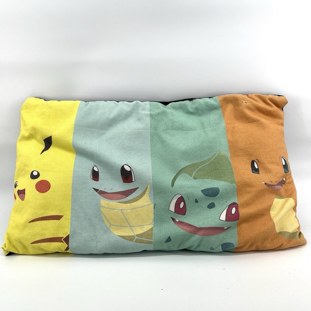 Pokemon First Starters Canvas Pillow 24" Pikachu Charmander Squirtle Bulbasaur